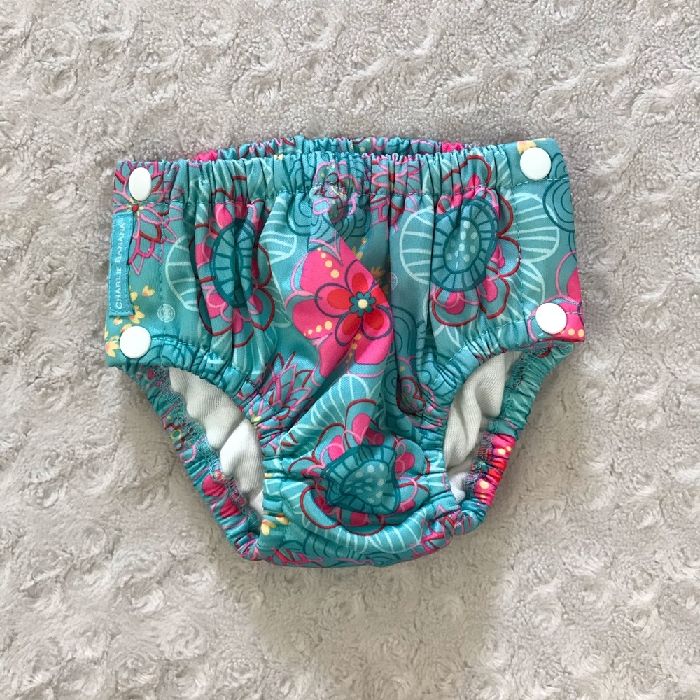 Charlie Banana Swim Diaper Pink Floral Large